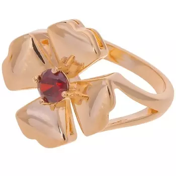 LJ Кольцо с гранатом "Клевер 4 листа"