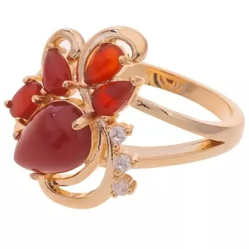 LJ Кольцо с красным агатом "Азалия"