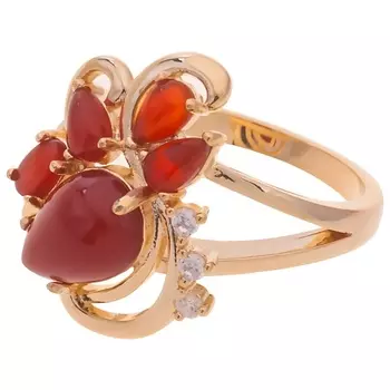 LJ Кольцо с красным агатом "Азалия"