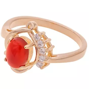 LJ Кольцо с красным агатом "Чайка"