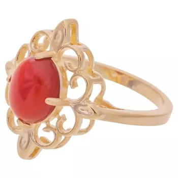 LJ Кольцо с красным агатом "Констанция"