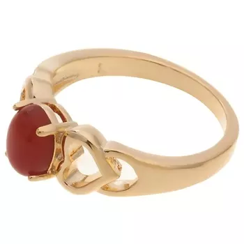 LJ Кольцо с красным агатом "Сердечки"