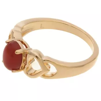 LJ Кольцо с красным агатом "Сердечки"