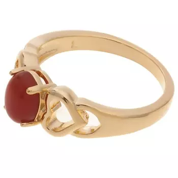 LJ Кольцо с красным агатом "Сердечки"