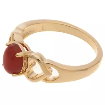 LJ Кольцо с красным агатом "Сердечки"