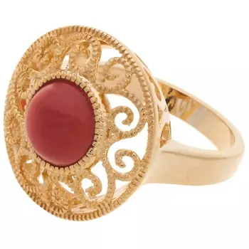 LJ Кольцо с красным агатом "Восточное солнце"
