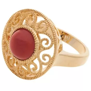 LJ Кольцо с красным агатом "Восточное солнце"