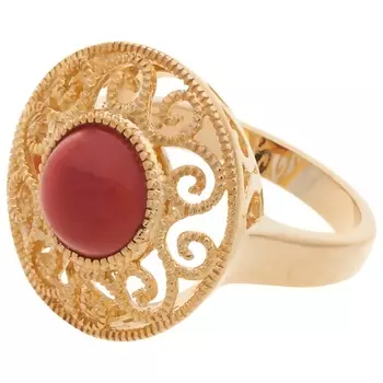 LJ Кольцо с красным агатом "Восточное солнце"