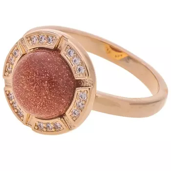 LJ Кольцо с красным авантюрином "Луна"