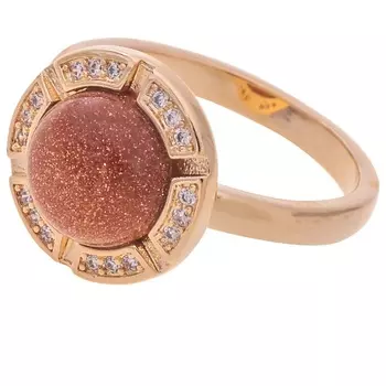 LJ Кольцо с красным авантюрином "Луна"