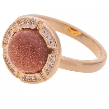 LJ Кольцо с красным авантюрином "Луна"