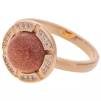 LJ Кольцо с красным авантюрином "Луна"