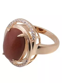 LJ Кольцо с красным авантюрином "Париж"