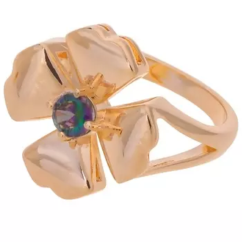 LJ Кольцо с мистик фианитом "Клевер 4 листа"