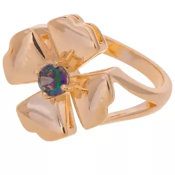 LJ Кольцо с мистик фианитом "Клевер 4 листа"