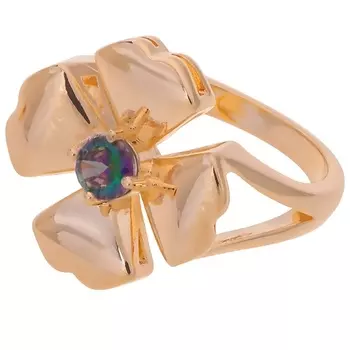 LJ Кольцо с мистик фианитом "Клевер 4 листа"