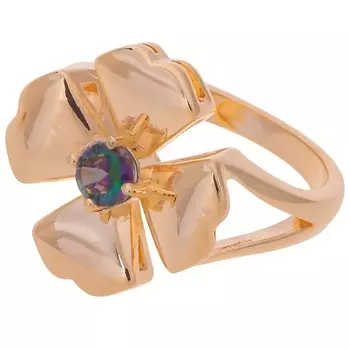 LJ Кольцо с мистик фианитом "Клевер 4 листа"