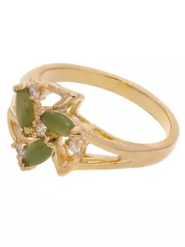 LJ Кольцо с нефритом "Звезда"