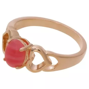 LJ Кольцо с родохрозитом "Сердечки"
