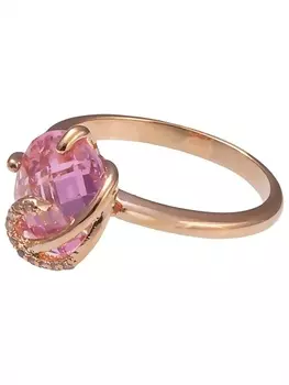 LJ Кольцо с розовым фианитом "Версаль"