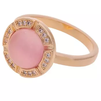 LJ Кольцо с розовым кошачьим глазом "Луна"