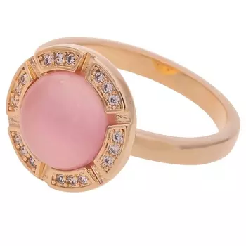 LJ Кольцо с розовым кошачьим глазом "Луна"