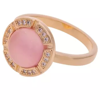LJ Кольцо с розовым кошачьим глазом "Луна"