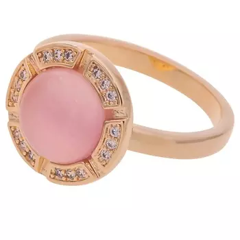 LJ Кольцо с розовым кошачьим глазом "Луна"
