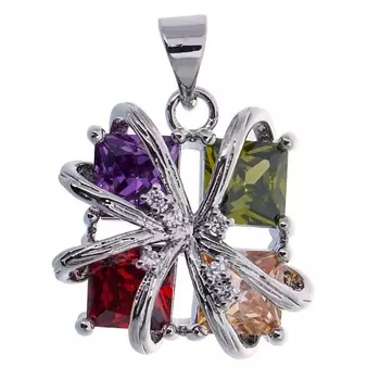 LJ Кулон с фианитом mix "4 стихии"