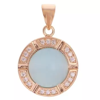 LJ Кулон с голубым кошачьим глазом "Луна"