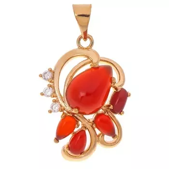 LJ Кулон с красным агатом "Азалия"