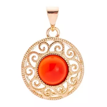 LJ Кулон с красным агатом "Восточное солнце"