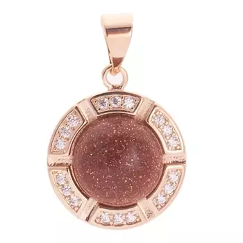 LJ Кулон с красным авантюрином "Луна"