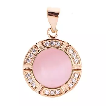 LJ Кулон с розовым кошачьим глазом "Луна"