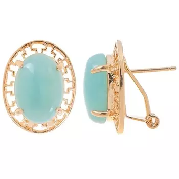 LJ Серьги с амазонитом "Греческие", серебро