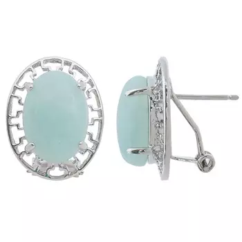 LJ Серьги с амазонитом "Греческие", серебро