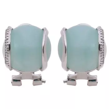 LJ Серьги с амазонитом "Элана", серебро