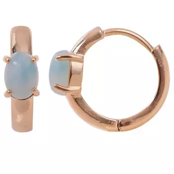 LJ Серьги с амазонитом "Колечки кабошон"