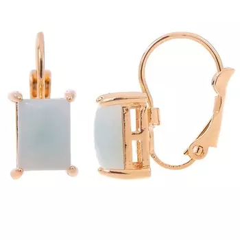 LJ Серьги с амазонитом "Квадрат"