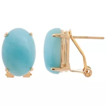 LJ Серьги с амазонитом "Овал"