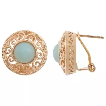 LJ Серьги с амазонитом "Восточное солнце"
