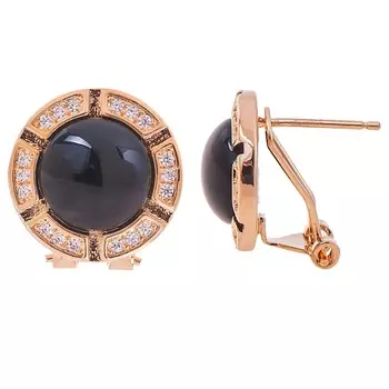 LJ Серьги с черным ониксом "Луна"