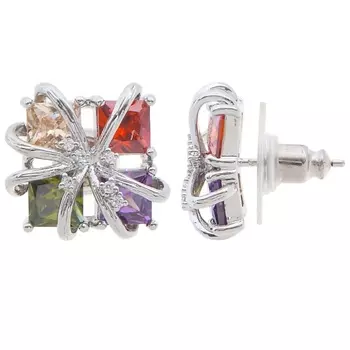 LJ Серьги с фианитом mix "4 стихии"