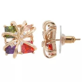 LJ Серьги с фианитом mix "4 стихии"