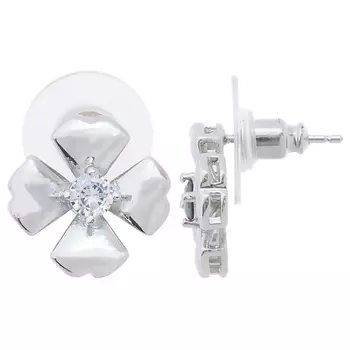 LJ Серьги с хрусталем "Клевер 4 листа"