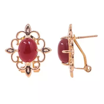 LJ Серьги с красным агатом "Констанция"