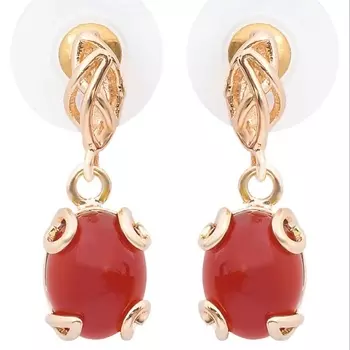 LJ Серьги с красным агатом "Лагуна"