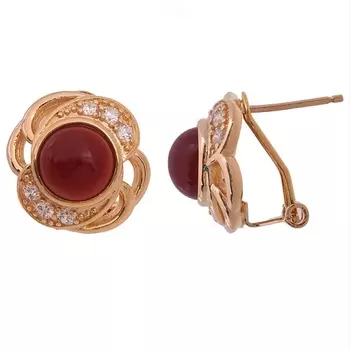 LJ Серьги с красным агатом "Серенада"