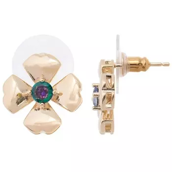 LJ Серьги с мистик фианитом "Клевер 4 листа"