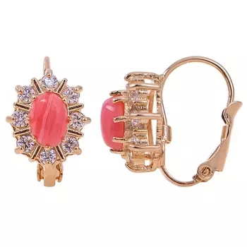 LJ Серьги с родохрозитом "C лучами"